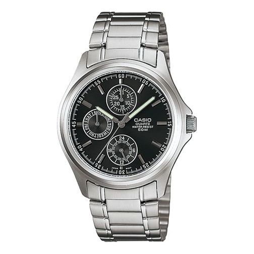 CASIOMen's  STANDARD Series Retro Black Dial Silver Strap Watch Black DialSilver Strap Mens BlackSilver Analog