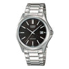 CASIOWaterproof Stainless Steel Strap Black DialSilver Strap Mens BlackSilver Analog