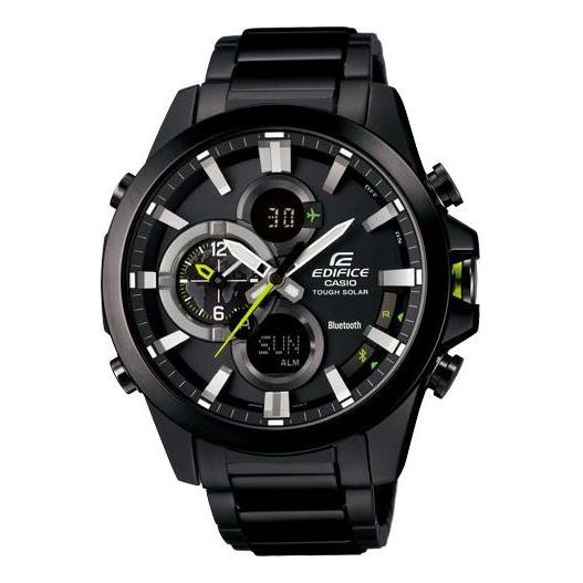 CASIOMen's  EDIFICE Series Stylish Waterproof Quartz Movement Resin Strap Watch Black Mens