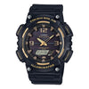 CASIOWaterproof Sports Solar Powered Mens Black/Gold Analog/Digital Combo