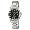 CASIOWaterproof Quartz Stainless Steel Strap Silver Black Dial Black Analog