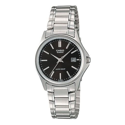 CASIOWaterproof Quartz Stainless Steel Strap Silver Black Dial Black Analog