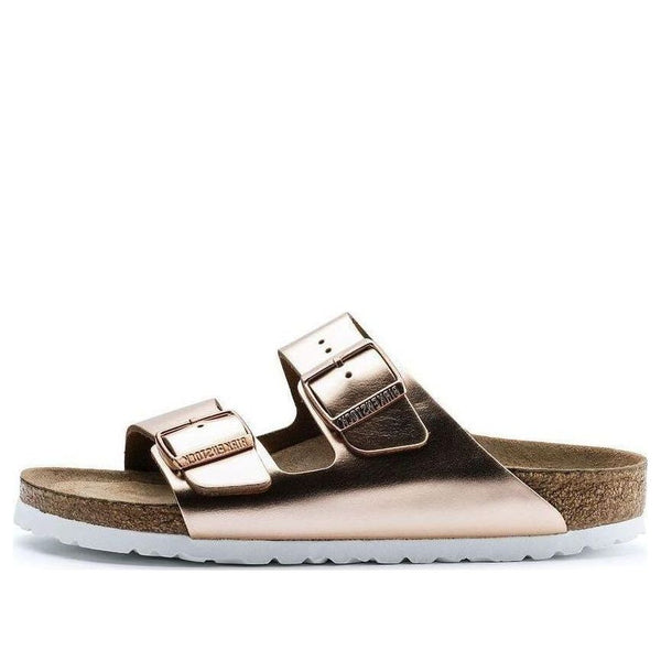Birkenstock(WMNS)  Arizona Soft Footbed Natural Leather Narrow Fit 'Metallic Copper'