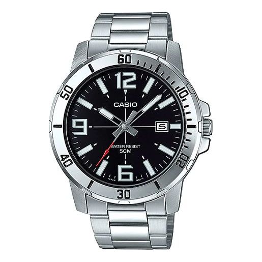 CASIOStainless Steel Strap Mens SilverBlack Analog