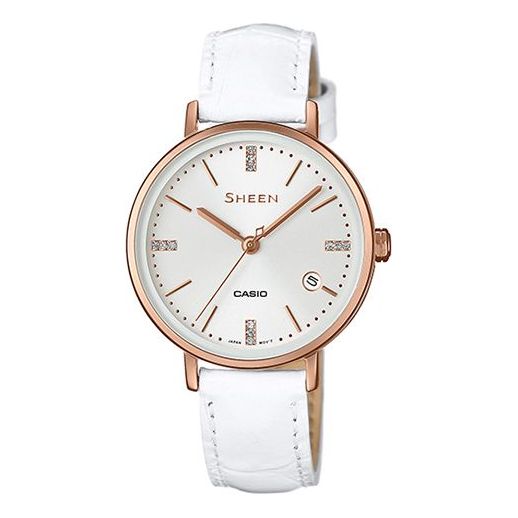 CASIOSHEEN Quartz Waterproof Sapphire Crystal White Analog