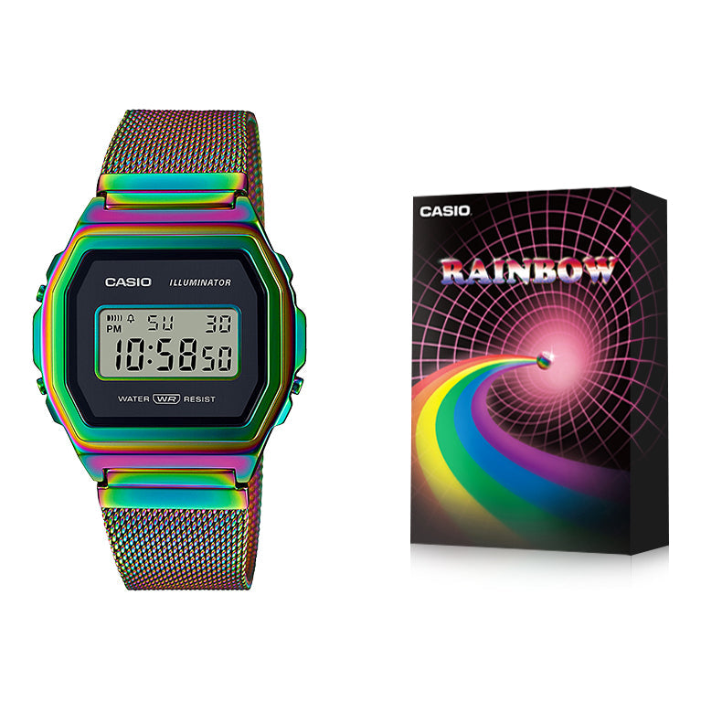 CASIOVintage Premium Digital Watch 'Rainbow Special box '