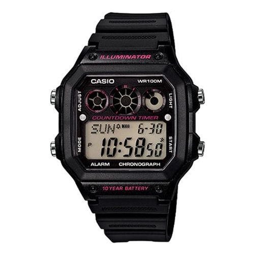 CASIOWaterproof Sports Shockproof Mens Black Digital