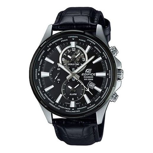 CASIOQuartz Waterproof EDIFICE Sapphire Crystal Solar Powered Mens Black Analog