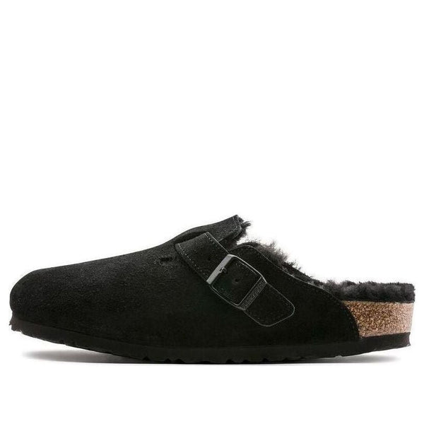BirkenstockBoston Fur Regular 'Suede Leather Black'