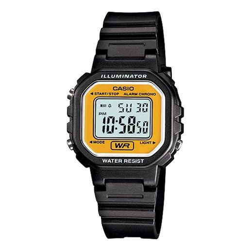 CASIOSTANDARDRetro Yellow Dial Plate Black Belt Quartz Waterproof Yellow DialBlack Strap YellowBlack Digital