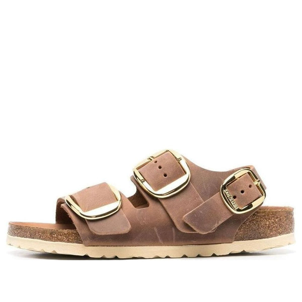 Birkenstock(WMNS)  Milano Big Buckle Natural Leather Oiled Narrow Fit Sandals 'Cognac'