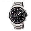 CASIOEDIFICE Serieses Men's Black/Silver Black DialSilver Strap Mens BlackSilver Analog