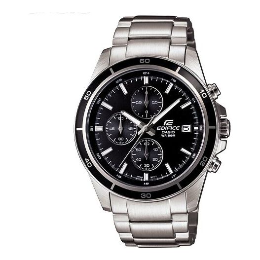 CASIOEDIFICE Serieses Men's Black/Silver Black DialSilver Strap Mens BlackSilver Analog