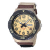 CASIOMen's  Waterproof Quartz Luminous Dial 28.4mm Nylon Strap Watch Mens Khaki Analog