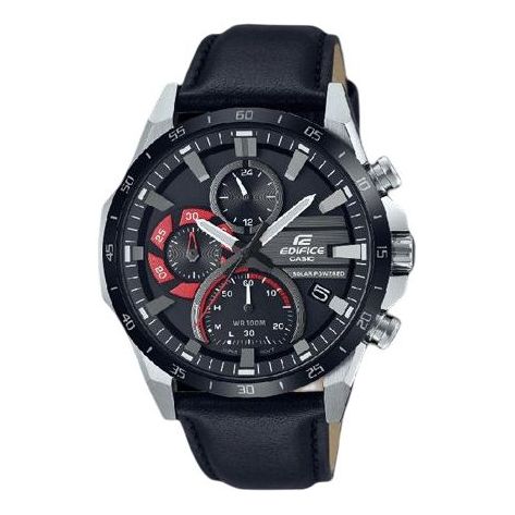 CASIOCasio Edifice Movement Leather Strap Analog Watch 'Black Silver'