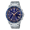 CASIOEDIFICE Waterproof Stainless Steel Strap Mens Blue Analog