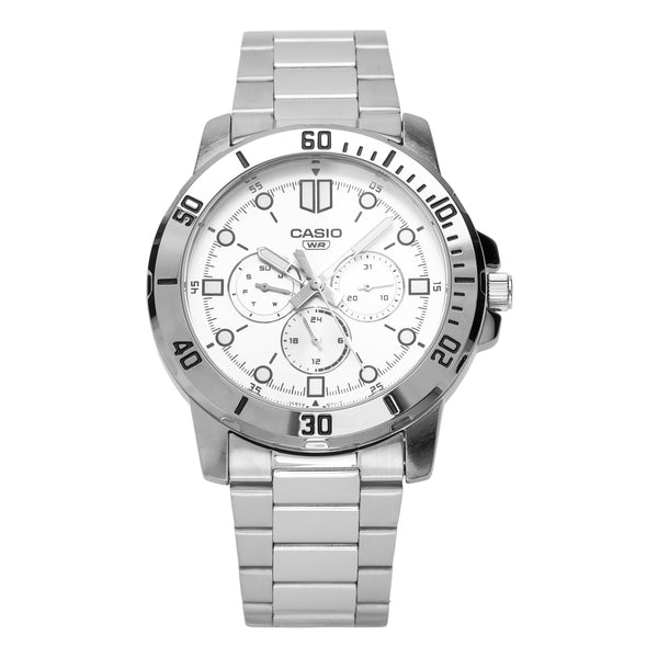 CASIOQuartz Waterproof Mens Light Grey Analog