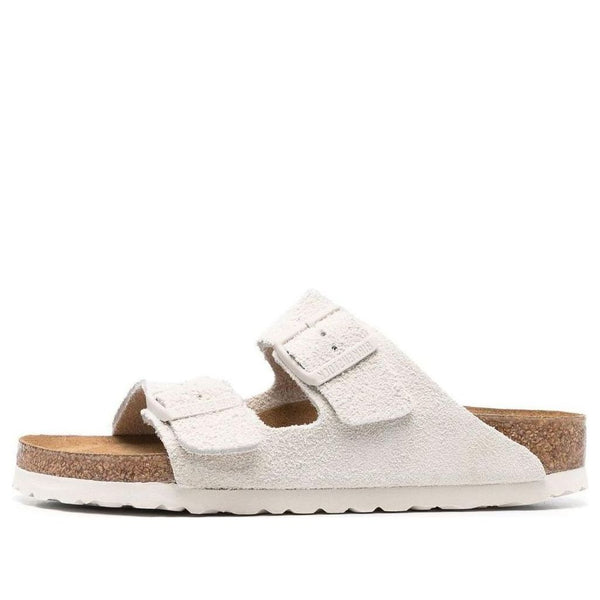 BirkenstockArizona Soft Footbed Suede Leather Narrow Fit Sandals 'Antique White'