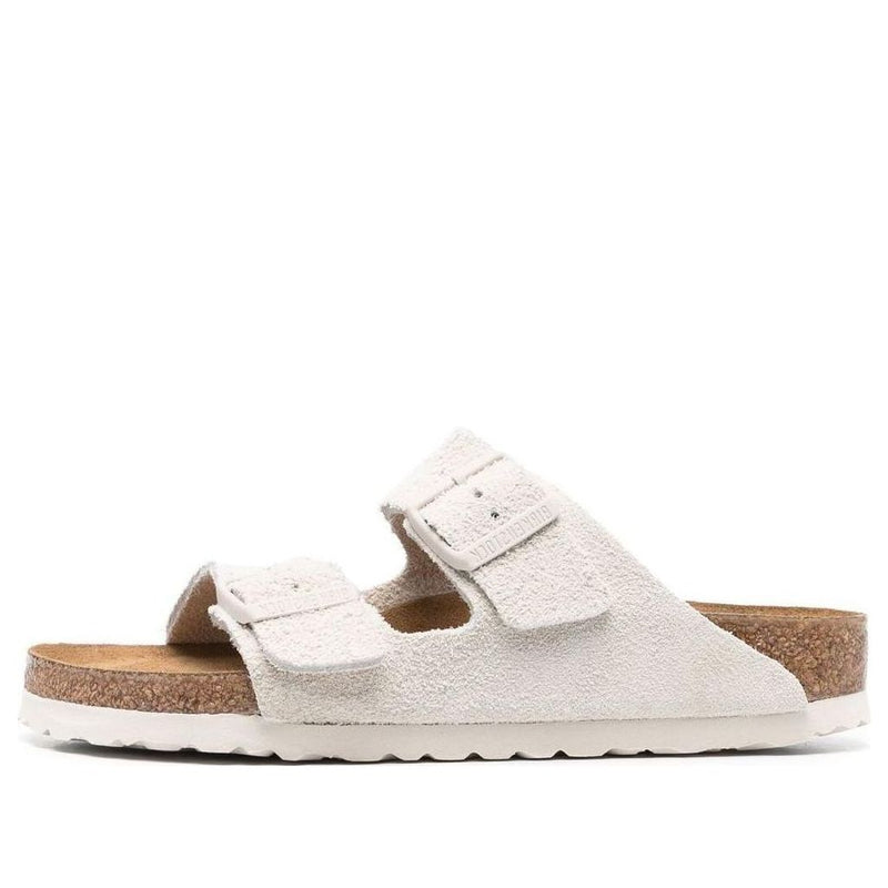 BirkenstockArizona Soft Footbed Suede Leather Narrow Fit Sandals 'Antique White'
