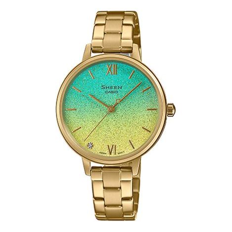 CASIOSHEEN Universe Starry Sky Subject Stylish Simplicity Thin And Light Watch Gradient Gold Analog
