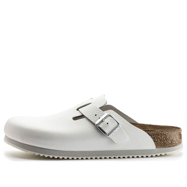 BirkenstockBoston Super Grip Leather Narrow Fit 'White'