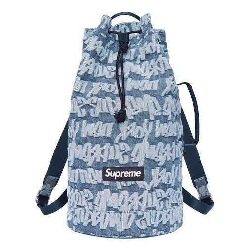 SupremeFat Tip Jacquard Denim Backpack 'Teal White'