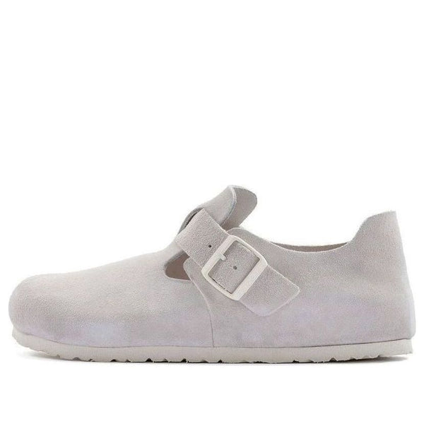 BirkenstockLondon Suede Leather Narrow Fit 'Antique White'