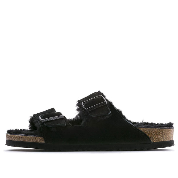 BirkenstockArizona Shearling Suede Leather Narrow Fit 'Black'