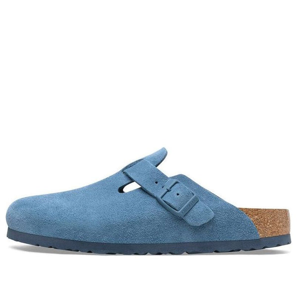 BirkenstockBoston Soft Footbed Suede Leather Narrow Fit Shoes 'Elemental Blue'