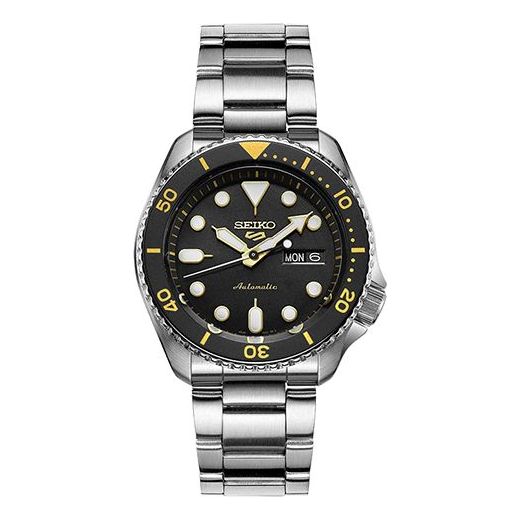 SEIKOCasual waterproof Automatic Sports Mechanical Watch 'Black Silver Gold'