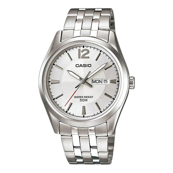 CASIOCasio Waterproof Fashion Stylish Analog Watch 'White Silver Metallic'