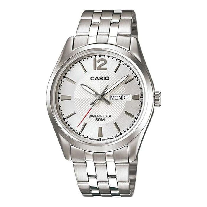 CASIOCasio Waterproof Fashion Stylish Analog Watch 'White Silver Metallic'