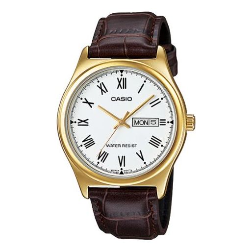 CASIOCasio Retro Fashion Business Analog Watch 'Gold White Brown'