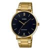 CASIOStainless Steel Strap Quartz Waterproof Black Dial Mens Black Analog