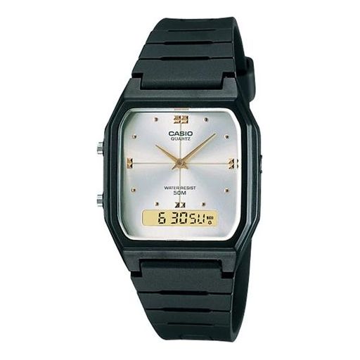 CASIOQuartz Waterproof White Dial Mens White Analog/Digital Combo