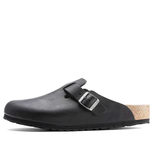 BirkenstockBoston Grip Natural Leather 'Vintage Wood Black'