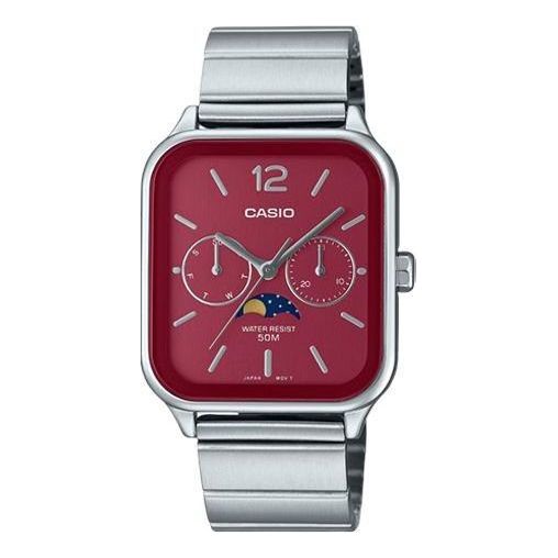 CASIOAnalog 'Silver Burgundy'
