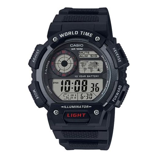 CASIOG Shock Quartz Waterproof Sports Shockproof Black Strap Mens Black Digital