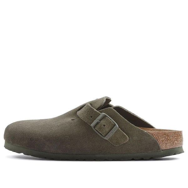 BirkenstockBoston Suede Leather Narrow Fit 'Thyme'