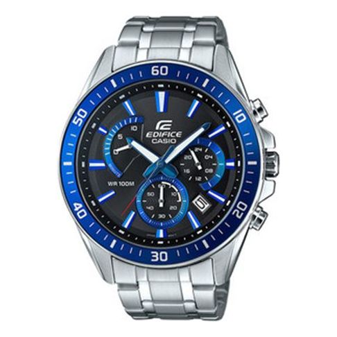CASIOWaterproof EDIFICE Stainless Steel Strap Mens Blue Analog
