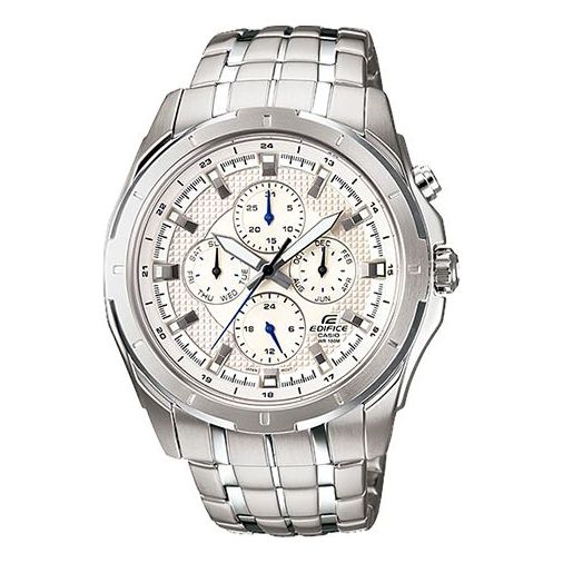 CASIOQuartz EDIFICE Stainless Steel Strap White Dial Mens White Analog