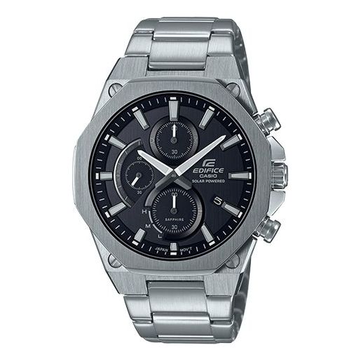 CASIOEDIFICE Solar Powered Quartz Waterproof Sapphire Crystal Mens Silver Analog