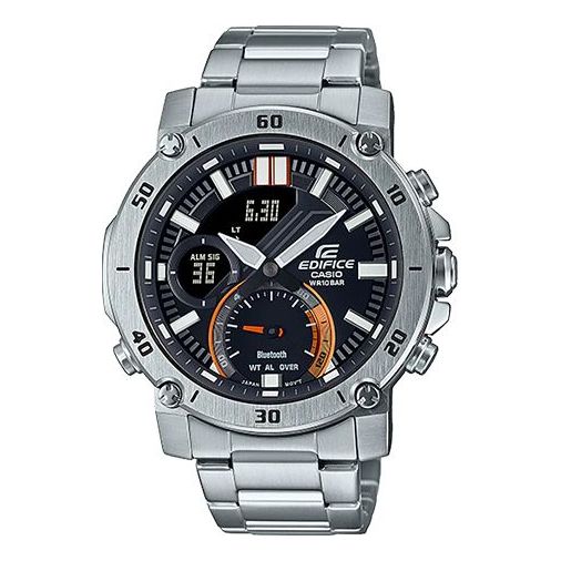 CASIOWaterproof EDIFICE Mens SilverBlack Analog