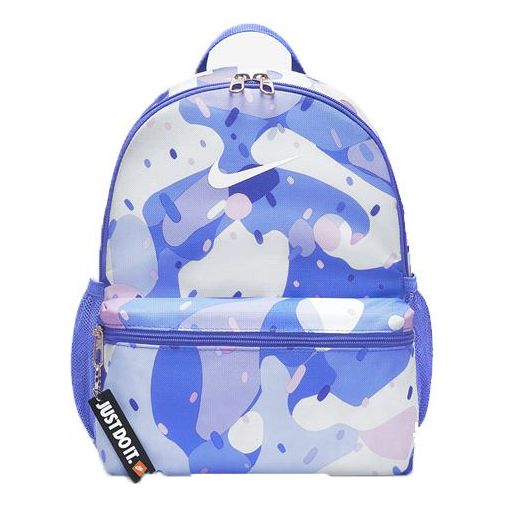 NikeBrsla Jdi Mini Bkpk-Aop Athleisure Casual Sports Backpack Student schoolbag Unisex Blue