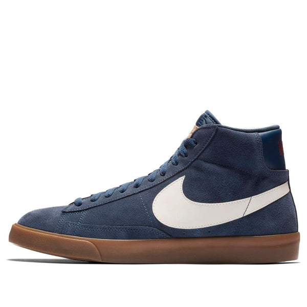NikeBlazer Mid Mid Tops Retro Skateboarding Shoes Navy Blue
