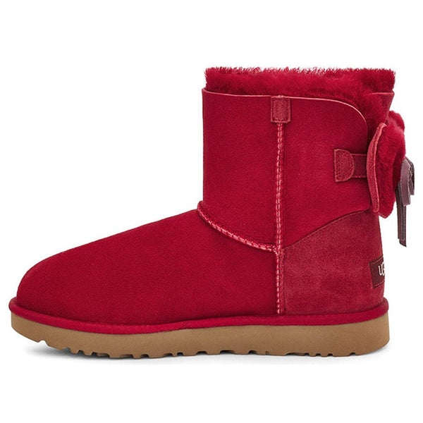 UGG(WMNS)  Classic Dudble Bow Mini Snow Boots Red
