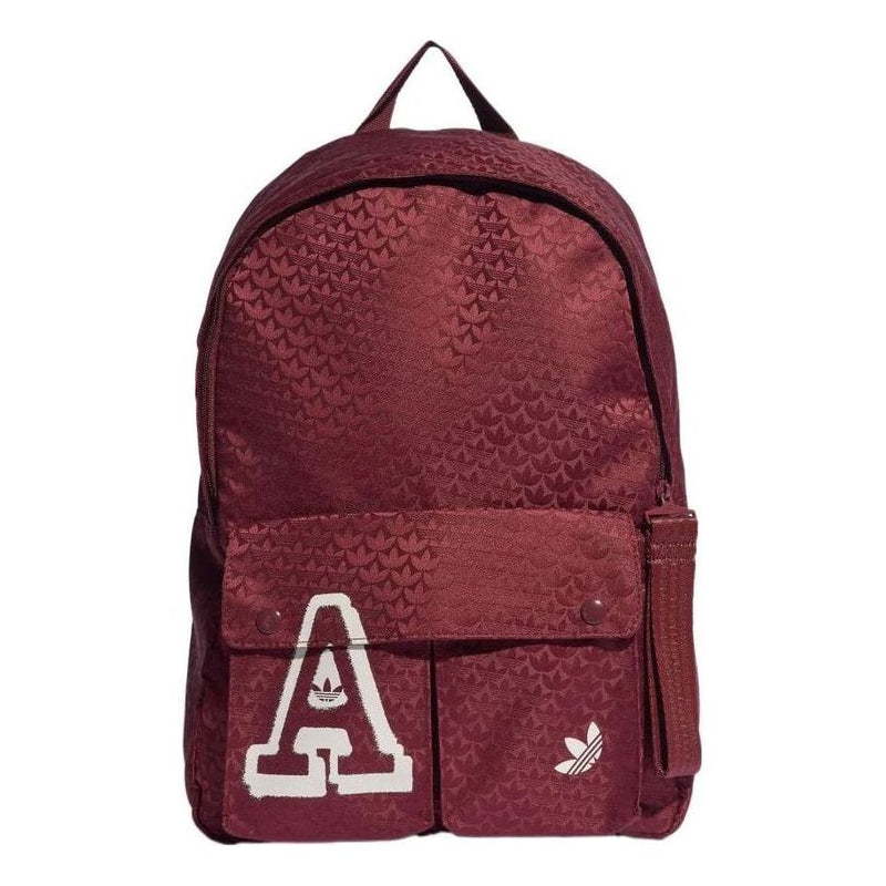 adidas(WMNS)  Trefoil Jacquard Monogram Backpack 'Burgundy'