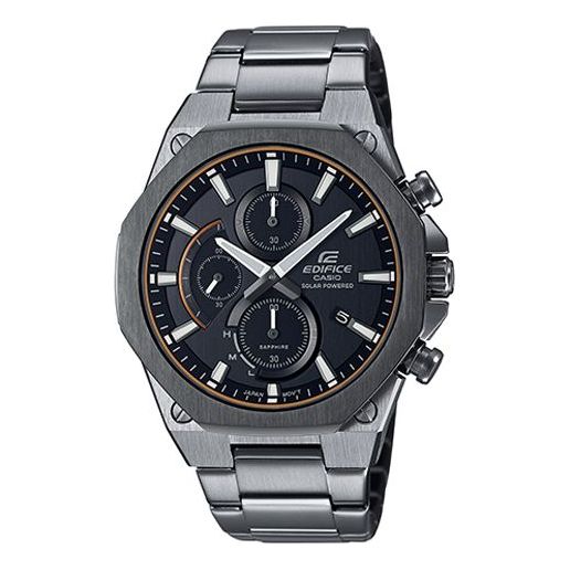 CASIOWaterproof Sports EDIFICE Solar Powered Mens Black Analog