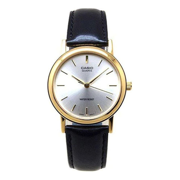 CASIOMen's  Standard Series Black Waterproof Quartz 33.5mm Leather Strap Watch Mens