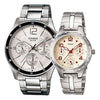 CASIOCouple Waterproof Stainless Steel Strap White Analog
